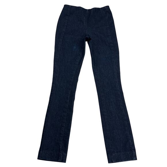 Rag & Bone Pocketless Denim Trouser Jeans Rear Zip Mid Rise Dark Wash Size 0 - Picture 2 of 9